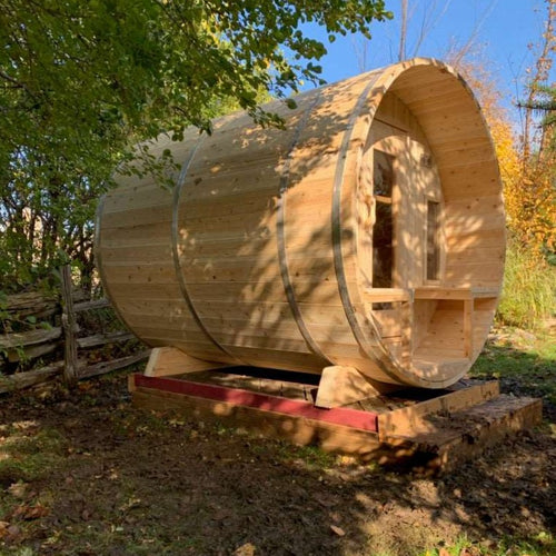  Canadian Timber Serenity CTC2245W Traditional Outdoor Barrel Sauna with Tree