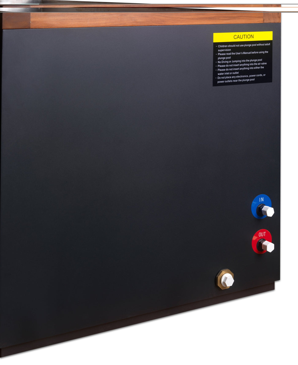 Cuboid cold plunge chiller connection