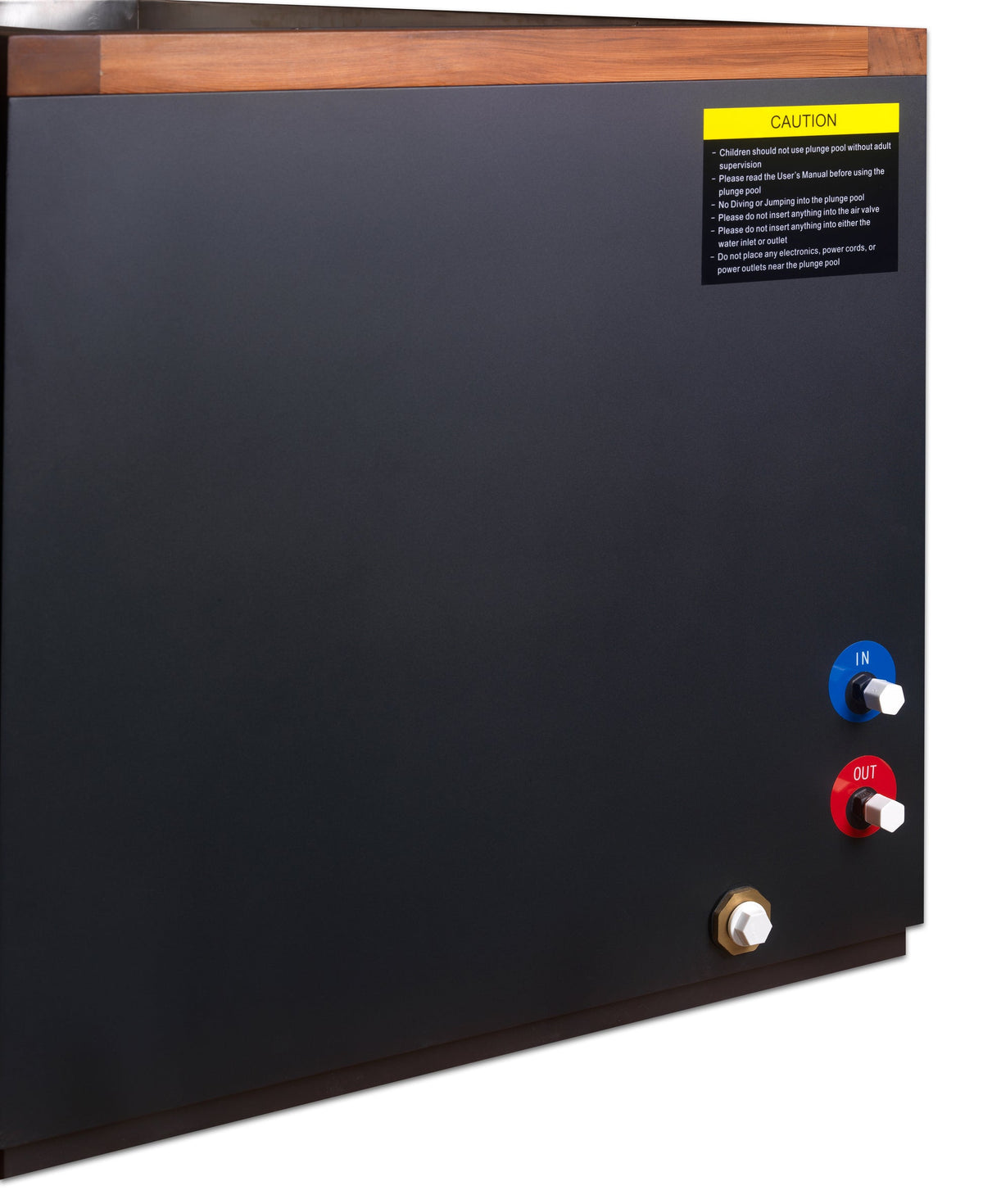 Cuboid cold plunge chiller connection