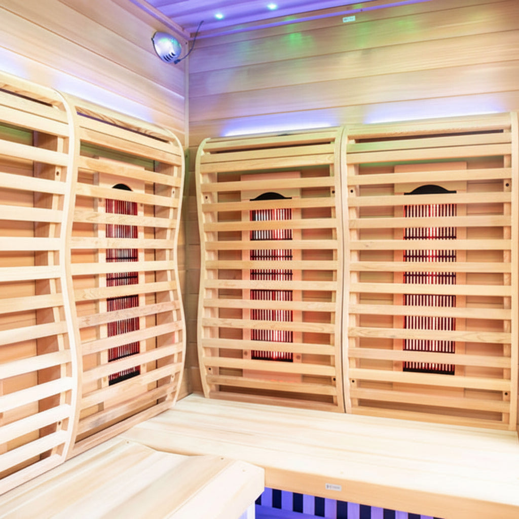 SunHome Luminar 2 Person Outdoor Sauna Interior