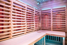 Load image into Gallery viewer, Sun Home Saunas Luminar 5 Person Outdoor Infrared Sauna Interior 2