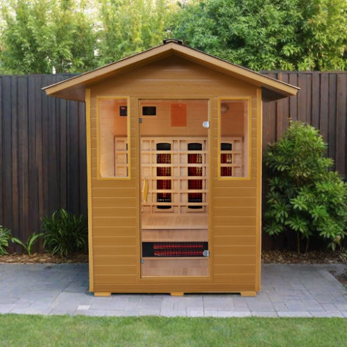 SunRay Saunas Grandby 3 Person Outdoor Infrared Sauna in Backyard