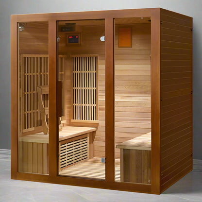 SunRay Saunas Roslyn 4 Person Infrared Sauna Front View