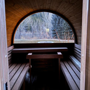 Interior of SaunaLife E8W Barrel Sauna