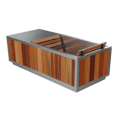 Finnmark SoulCold stainless steel cold plunge with cedar backrest