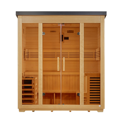 Golden Designs Vorarlberg 5-Person Traditional Flat Roof Outdoor Sauna