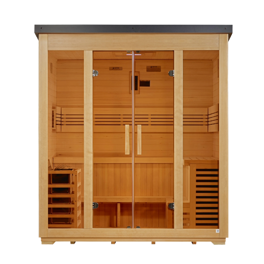 Golden Designs Vorarlberg 5-Person Traditional Flat Roof Outdoor Sauna