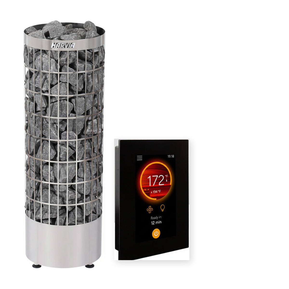 Harvia Cilindro electric sauna heater with Fenix WiFi control