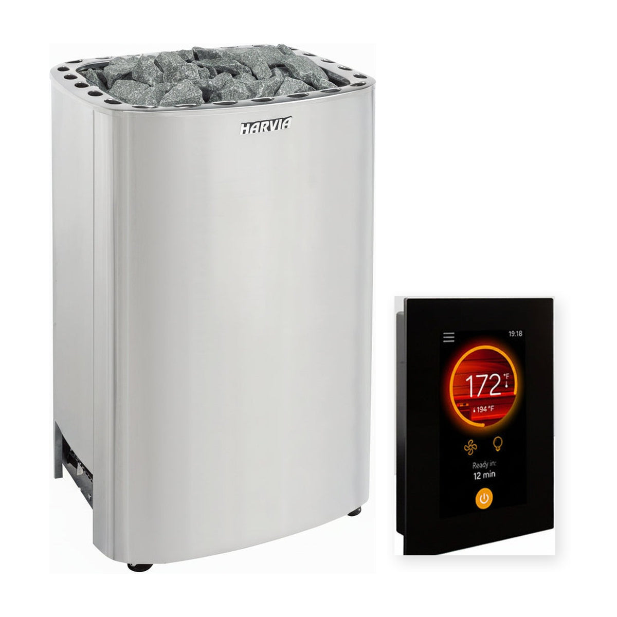 Harvia Club electric sauna heater with Fenix WiFi control