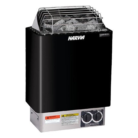 Harvia Kip black sauna heater with built-in controls
