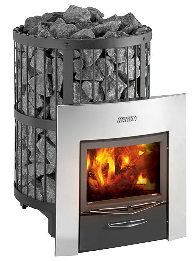 Harvia Legend 240 Duo wood burning sauna stove and fireplace