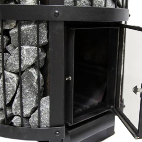 Harvia Legend 240 GreenFlame with the door open