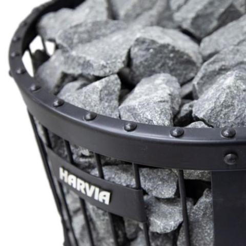 Sauna stones in the Harvia Legend 240 GreenFlame stone cage
