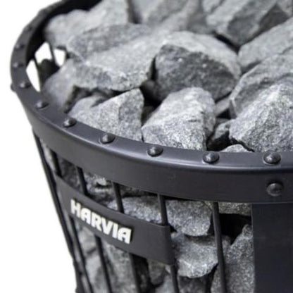 Sauna stones in the Harvia Legend 240 GreenFlame stone cage