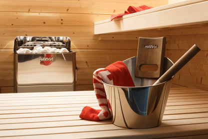 Harvia The Wall heater with a sauna bucket and ladle