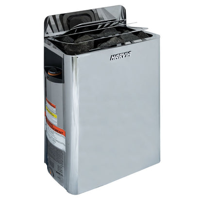 Harvia The Wall electric sauna heater in stainless steel
