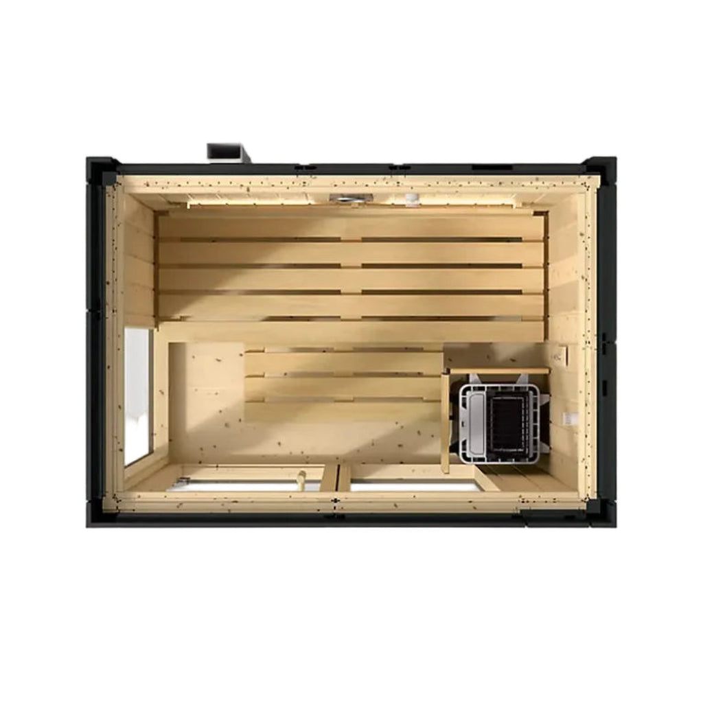 kohler C1 2-person sauna with floor top view