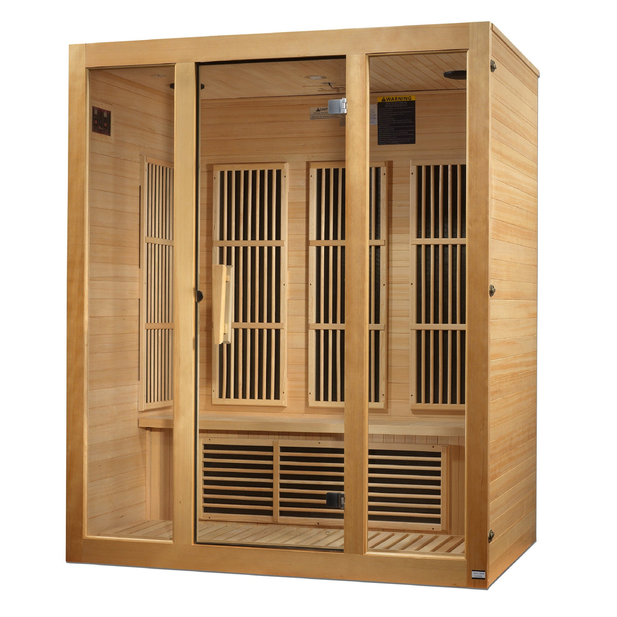 Maxxus Bellevue Elite 3-Person Near Zero EMF Far Infrared Sauna, front view