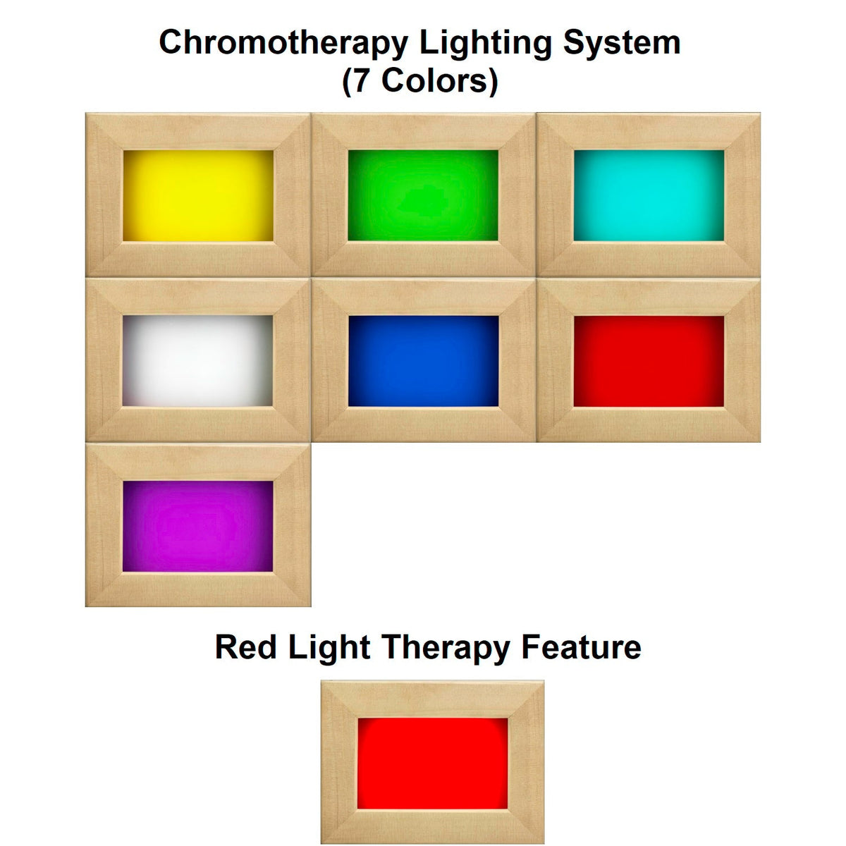 Chromotherapy lighting with red light therapy in a Maxxus infrared sauna