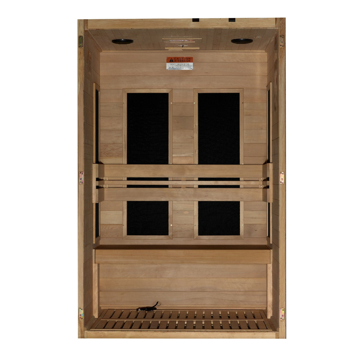 Maxxus S-Line Elite 2-Person Ultra Low EMF Far Infrared Sauna, interior view with removable bench