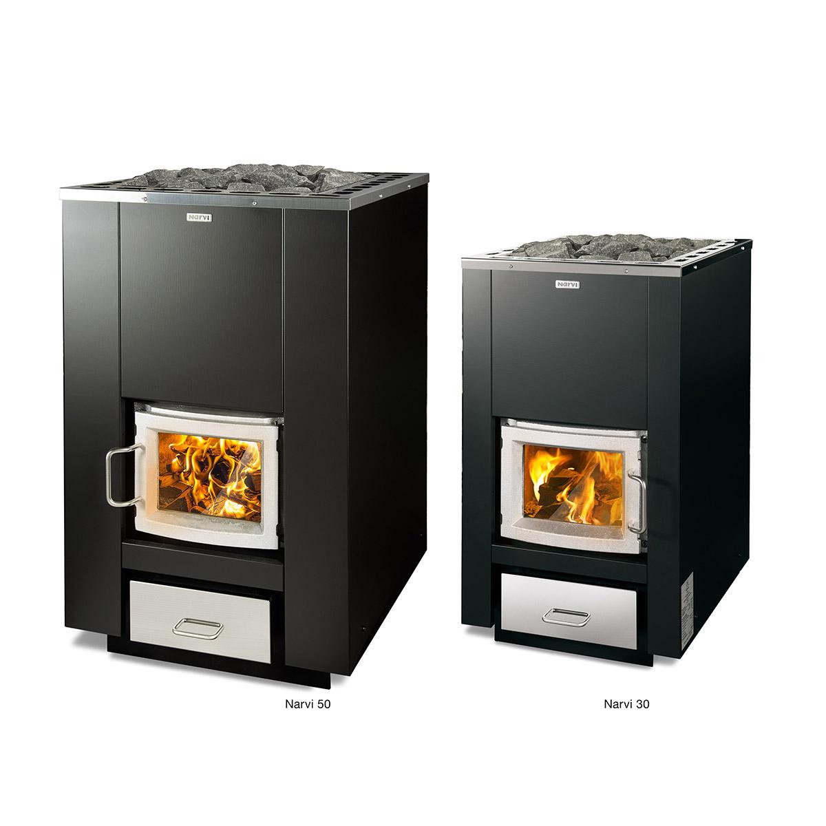 Narvi 30 and 50 Wood Burning Sauna Stoves