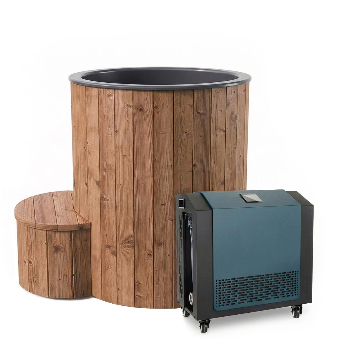 SaunaLife S1 natural tub with FDC-1A chiller/heater