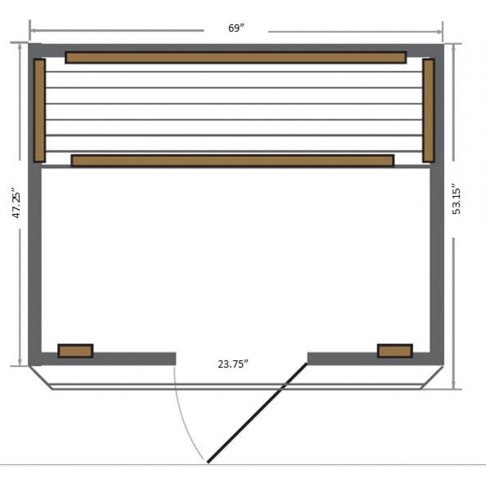 HL400K Sequioa 4 Person Infrared Sauna Dimensions