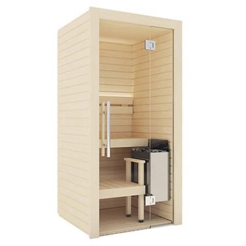 Auroom Cala Glass Mini Traditional 1 Person Sauna Aspen