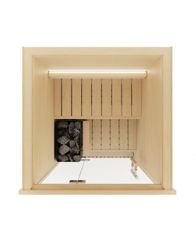 Auroom Cala Glass Mini Traditional 1 Person Sauna Aspen Top View