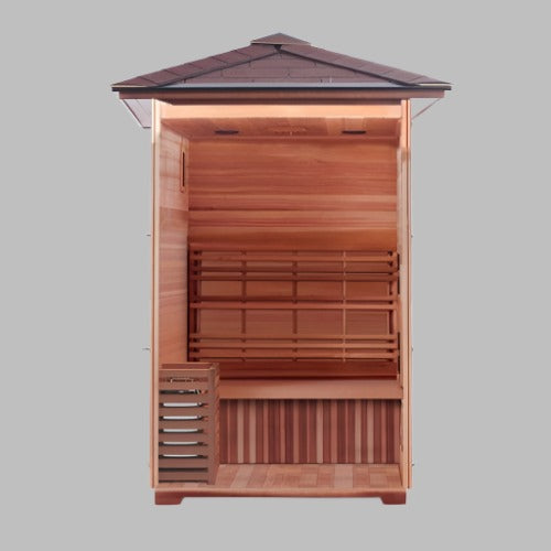 Interior of SunRay Saunas Eagle Outdoor Traditional Sauna