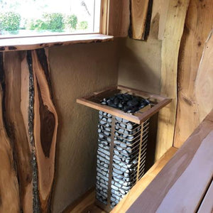 Huum Steel Electric Sauna Heater in a sauna 2