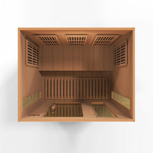 Load image into Gallery viewer, Maxxus 3 Person Low EMF FAR Infrared Canadian Red Cedar Sauna MX-K306-01 CED Top View