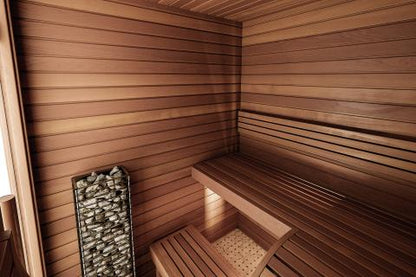 Huum Cliff Mini 3.5kW Electric Sauna Heater in Auroom Sauna 2