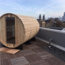 Load image into Gallery viewer, Almost Heaven Princeton Barrel Sauna on back patio